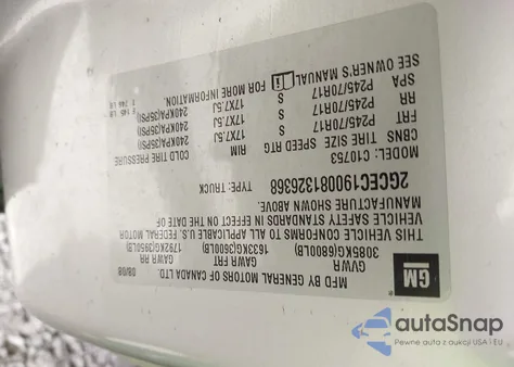 2008 Chevrolet Silverado 1500 Lt1 из США, поврежденный, VIN 2GCEC190081326368